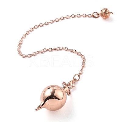 Brass Dowsing Pendulum Big Pointed Round Pendants KK-H491-03RG-1