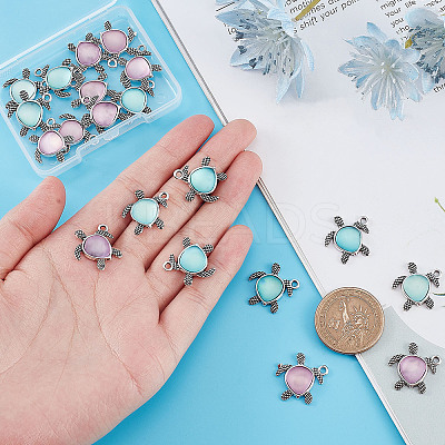 20Pcs 2 Colors Tibetan Style Alloy Pendants FIND-PH0005-96-1