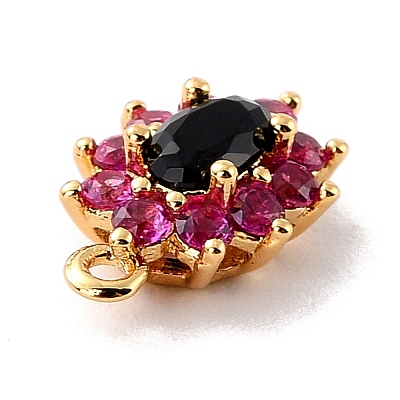 Eco-Friendly Brass Micro Pave Cubic Zirconia Charms ZIRC-C027-12G-10-RS-1