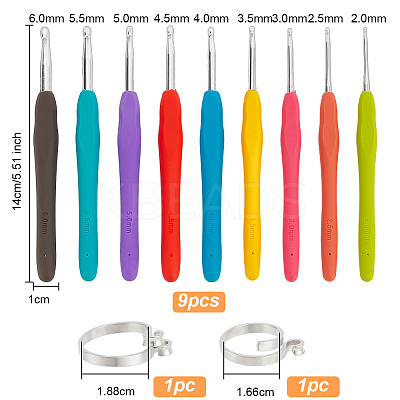 2Pcs 2 Styles Alloy Yarn Guide Finger Holders DIY-NB0010-24-1