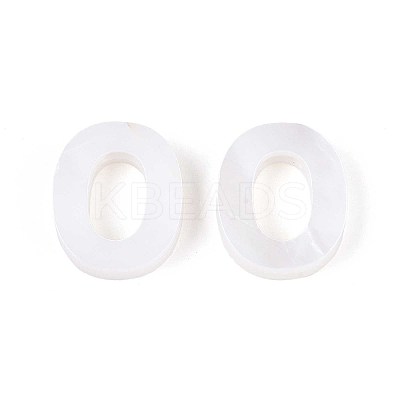 Natural Freshwater Shell Letter Charms BSHE-ZX007-02O-1