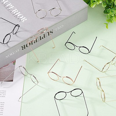 24Pcs 4 Colors Iron Eyeglasses Frames AJEW-GO0002-18-1
