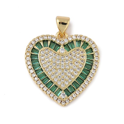 Brass Micro Pave Cubic Zirconia Pendants KK-H079-06G-1