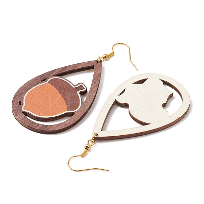 DIY Thanksgiving Day Teardrop Earring Making Kit WOOD-FS0001-07-1