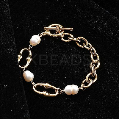 Stainless Steel Cable Chains Link Bracelets BJEW-F485-02G-1