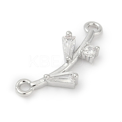 Brass Clear Cubic Zirconia Connector Charms LS-KK-Z094-06P-02-1