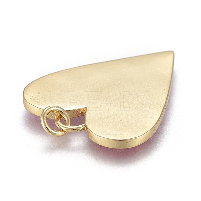 Brass Enamel Pendants X-KK-M205-13G-07-1