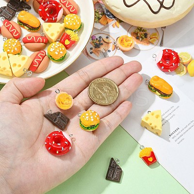 40Pcs 8 Styles Imitation Food Opaque Resin Pendants RESI-CJ0002-95-1