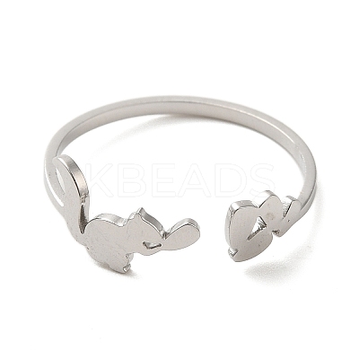 Non-Tarnish 304 Stainless Steel Open Cuff Rings RJEW-K262-01C-P-1
