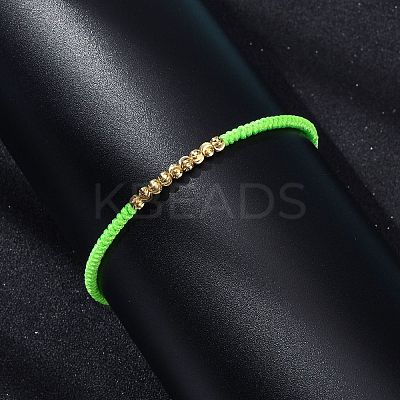 Polyester Cord Braided Bead Bracelets for Women BJEW-L698-01G-06-1