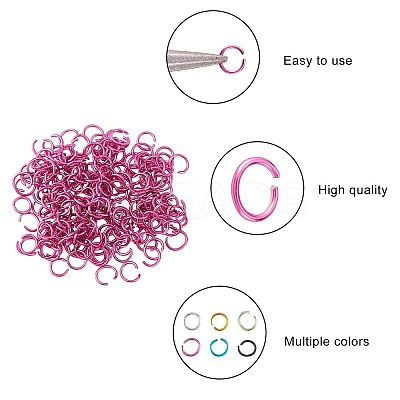 6 Colors Aluminum Wire Open Jump Rings ALUM-JP0001-01B-1