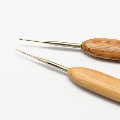 Bamboo Handle Iron Crochet Hook Needles X-TOOL-R034-0.75mm-1