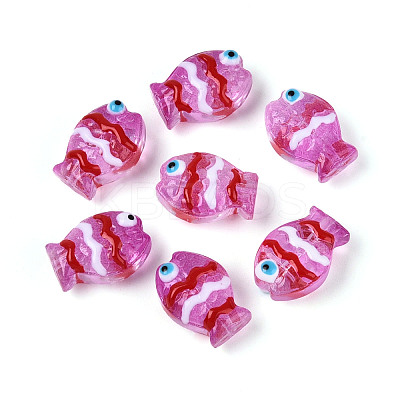 Transparent Glass and Enamel Beads Strands GLAA-T034-01F-1