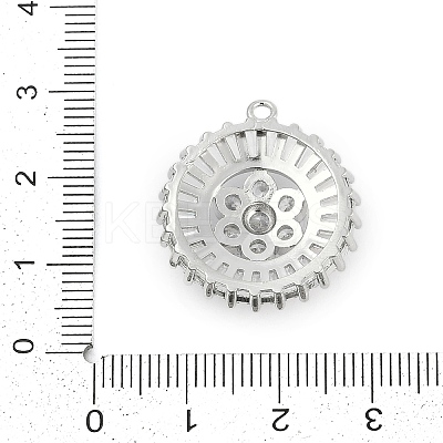 Brass Micro Pave Cubic Zirconia with Glass Pendants KK-Q026-15P-1