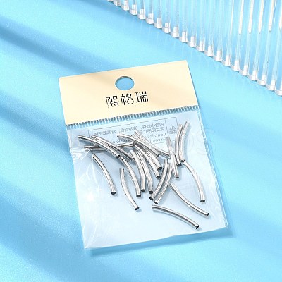 SHEGRACE Brass Curved Tube Beads XGRPCU028-259P-1