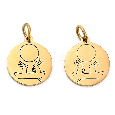 304 Stainless Steel Charms STAS-D050-07G-16-1