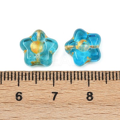 Electroplate and Golden Metal Enlaced Glass Beads EGLA-T029-02D-1