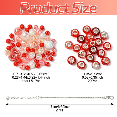DIY Acrylic Beads & Brass European Style Bracelet Making Kits DIY-YW0012-21A-1