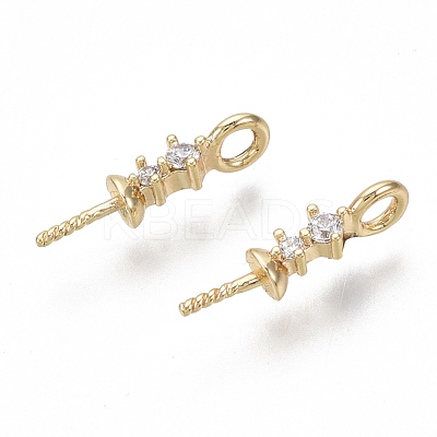 Brass Micro Pave Cubic Zirconia Peg Bails Charms KK-S356-046G-NF-1