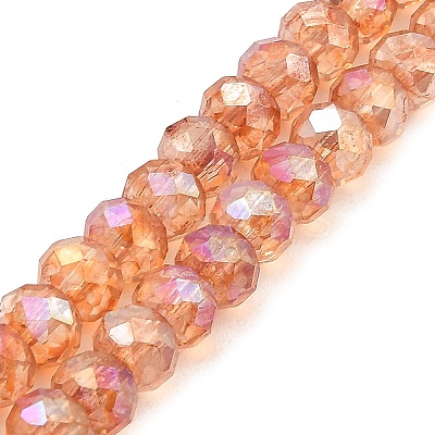 Spray Painted Imitation Jade Glass Beads Strands GLAA-P058-01B-06-1