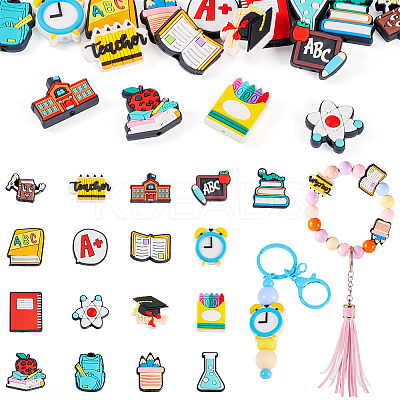 17Pcs 17 Styles School Supplies PVC Plastic Beads KY-TA0001-46-1