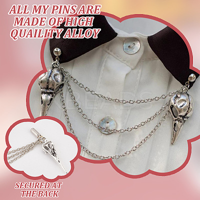 Alloy Charm Hanging Chains Collar Pins Tie Clips AJEW-GO00025-1
