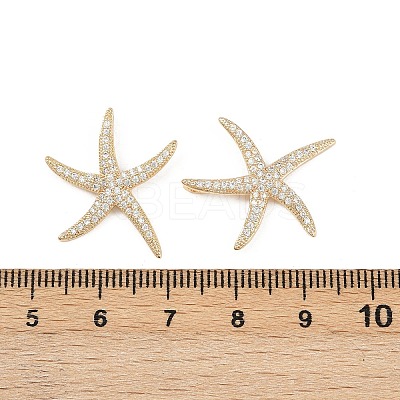 Brass Micro Pave Clear Cubic Zirconia Pendants KK-G535-02A-G-1
