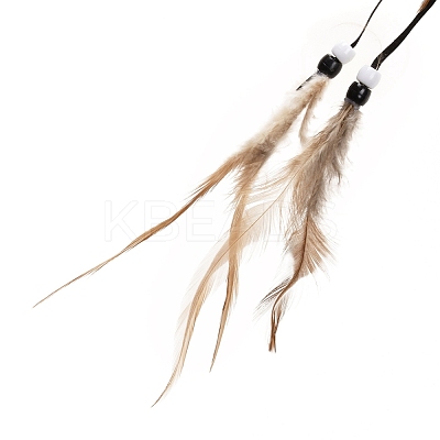 Indian Style ABS Woven Web/Net with Feather Pendant Decorations AJEW-B016-04B-1