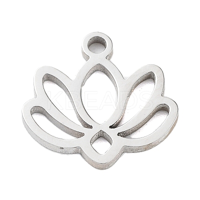 Non-Tarnish 304 Stainless Steel Flower Lotus Charms STAS-Z054-02P-1