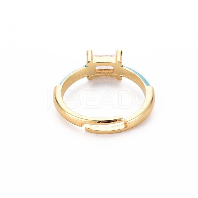 Brass Enamel Cuff Rings RJEW-T016-23E-NF-1