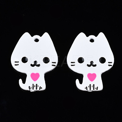 Rack Plating Alloy Enamel Spray Painted Pendants ENAM-T011-155A-1