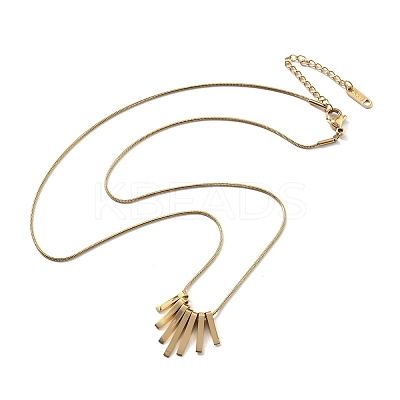 304 Stainless Steel Tassel Pendant Necklaces NEJW-V001-13G-1