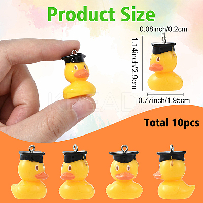10Pcs Graduation Theme Resin Pendants RESI-YW0004-71-1
