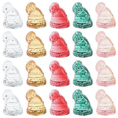40Pcs Christmas Theme Transparent Glass Beads GLAA-FS0001-87B-1