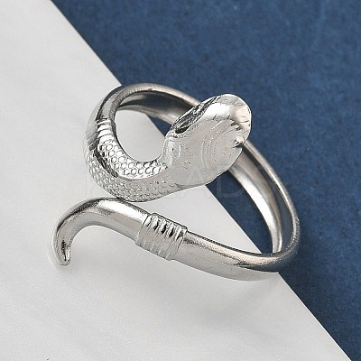 304 Stainless Steel Open Cuff Rings for Women RJEW-A079-06C-P-1