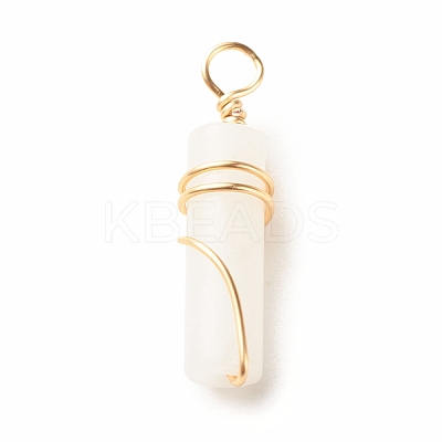 Natural White Jade Pendants PALLOY-JF01453-07-1