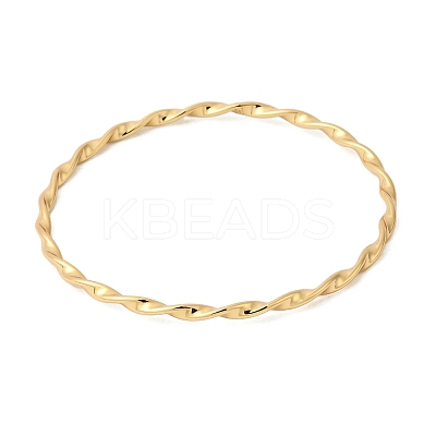 Twisted Rope 304 Stainless Steel Bangles for Women BJEW-D408-07G-1