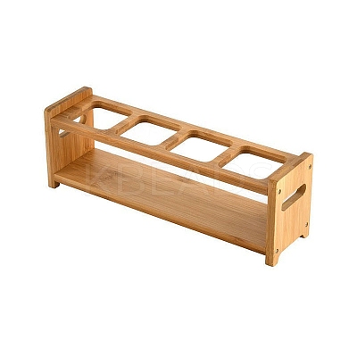 4 Hole Bamboo Kitchen Oil Bottle Organizer Rack ODIS-WH0001-83-1
