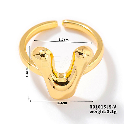 Fashionable Letter Brass Open Cuff for Women UR6840-22-1