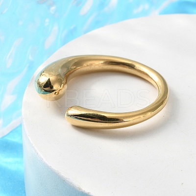 Ion Plating(IP) 304 Stainless Steel Cuff Rings RJEW-R133-011G-1