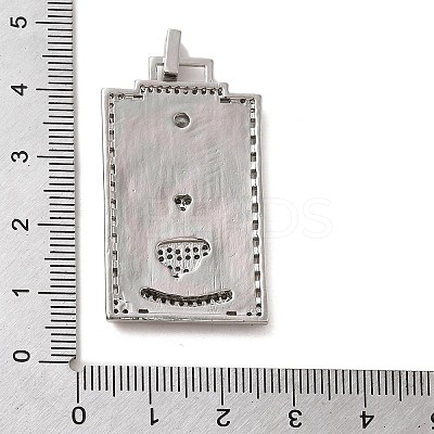 Brass Micro Pave Cubic Zirconia Pendants with Enamel KK-H458-01P-21-1