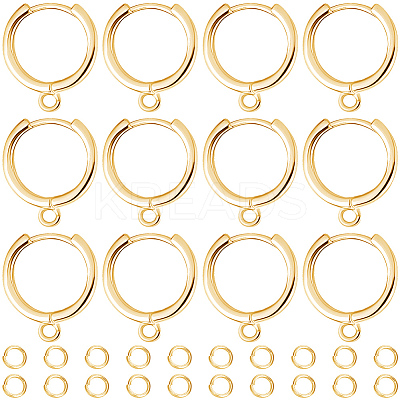 20Pcs Brass Huggie Hoop Earring Findings KK-BBC0021-39-1