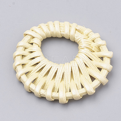 Handmade Spray Painted Reed Cane/Rattan Woven Pendants X-WOVE-N007-03F-1