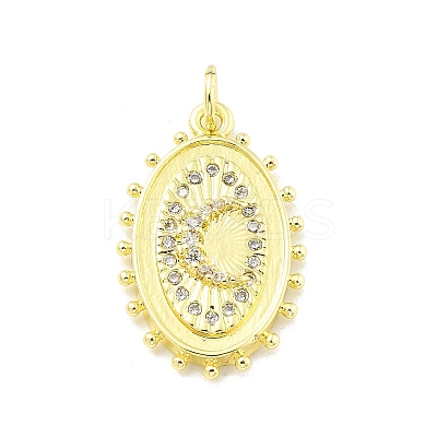 Rack Plating Brass Micro Pave Cubic Zirconia Pendants KK-D359-19G-1