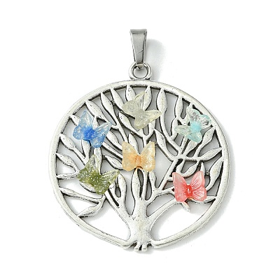 Antique Silver Tone Alloy Pendants PALLOY-JF02361-03-1