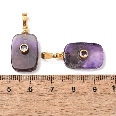Natural Banded Amethyst Pendants G-P628-01G-07-1