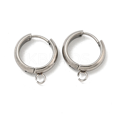 Tarnish Resistant 201 Stainless Steel Huggie Hoop Earring Findings STAS-P283-01W-P-1