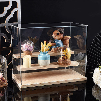 3-Tier Rectangle Clear Acrylic Minifigures Display Boxes ODIS-WH0017-104A-1
