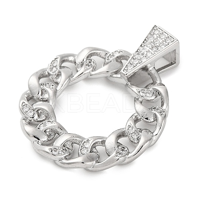 Rack Plating Brass Micro Pave Cubic Zirconia Pendants KK-M021-08P-1