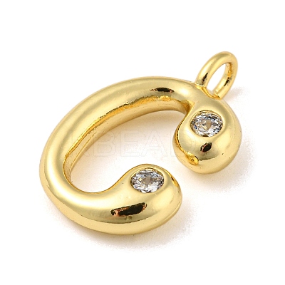 Rack Plating Brass Micro Pave Cubic Zirconia Pendants KK-A200-24G-C-1